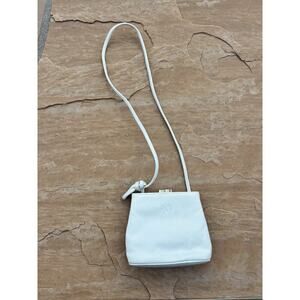 ANNE KLEIN Women's VINTAGE White HANDBAG, Lady Purse, Shoulder Strap Pocket Book